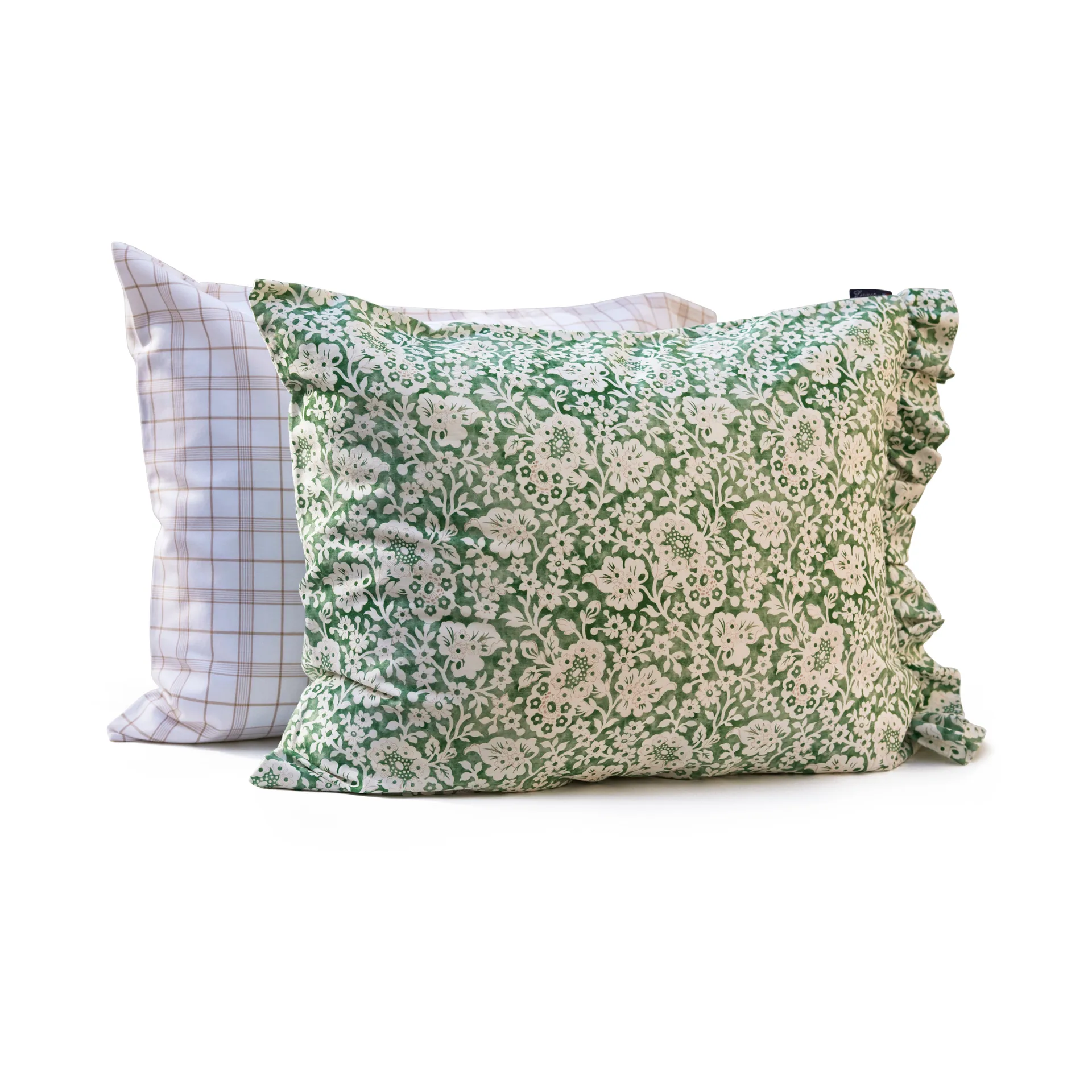 Conjunto de cama Green Floral Printed Cotton Sateen, 50x60 cm, 220x220 cm Lexington