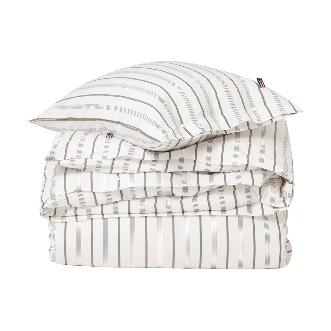 Conjunto de cama Striped Cotton Poplin 150x210 cm, White Lexington