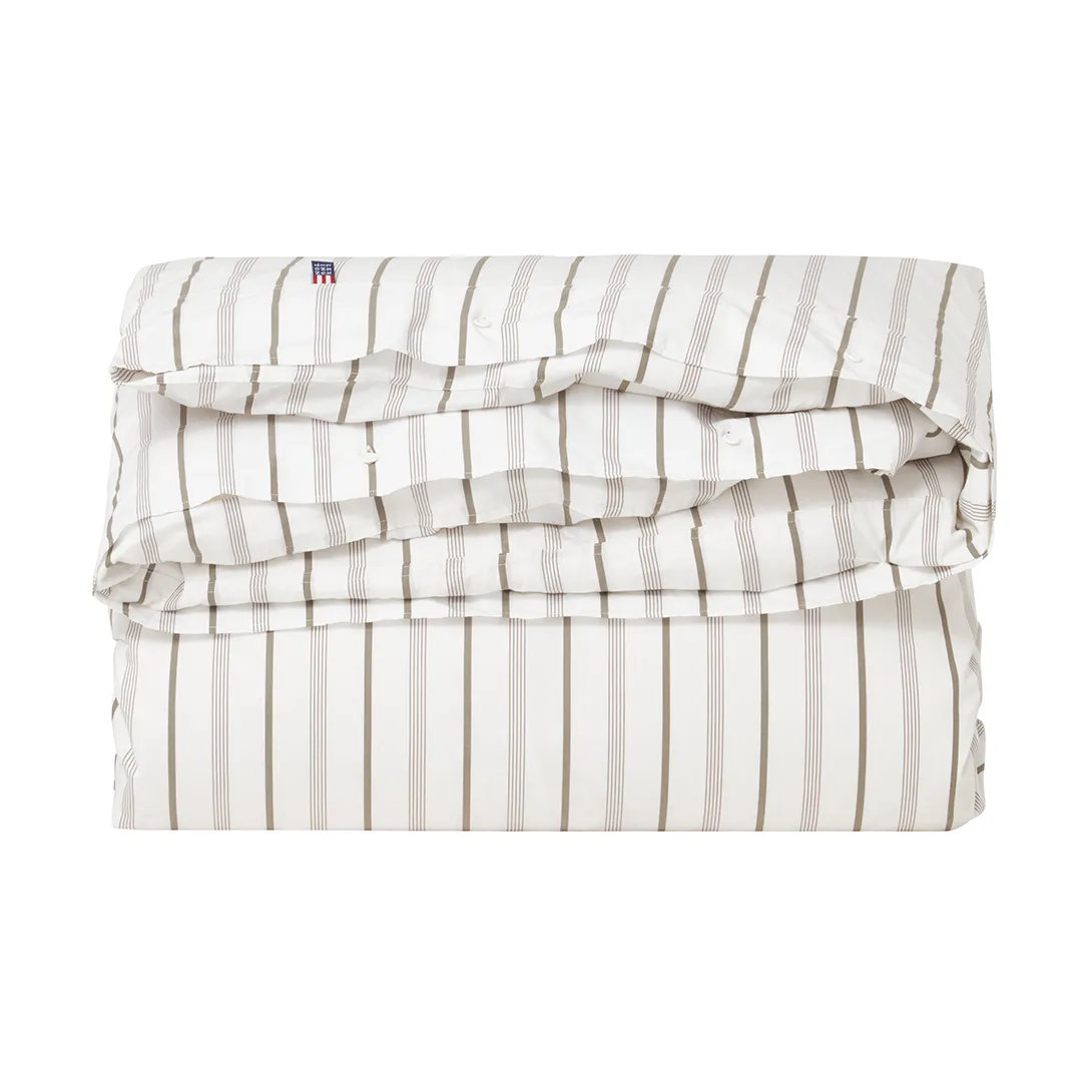 Conjunto de cama Striped Cotton Poplin 220x220 cm, White Lexington
