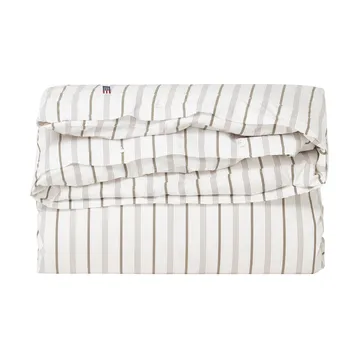 Conjunto de cama Striped Cotton Poplin 220x220 cm - White - Lexington