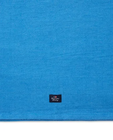 Corre-mesa de juta e algodão com riscas laterais 50x250 cm - Azul-branco - Lexington