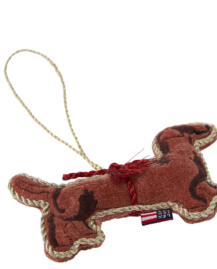 Dog ekologisk pendente de Natal em algodão veludo, Castanho Lexington