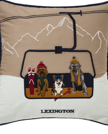 Dog lift eko. algodão twill capa de almofada 50x50 cm - Bege-branco - Lexington
