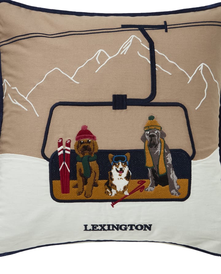 Dog lift eko. algodão twill capa de almofada 50x50 cm, Bege-branco Lexington