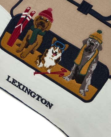Dog lift eko. algodão twill capa de almofada 50x50 cm - Bege-branco - Lexington