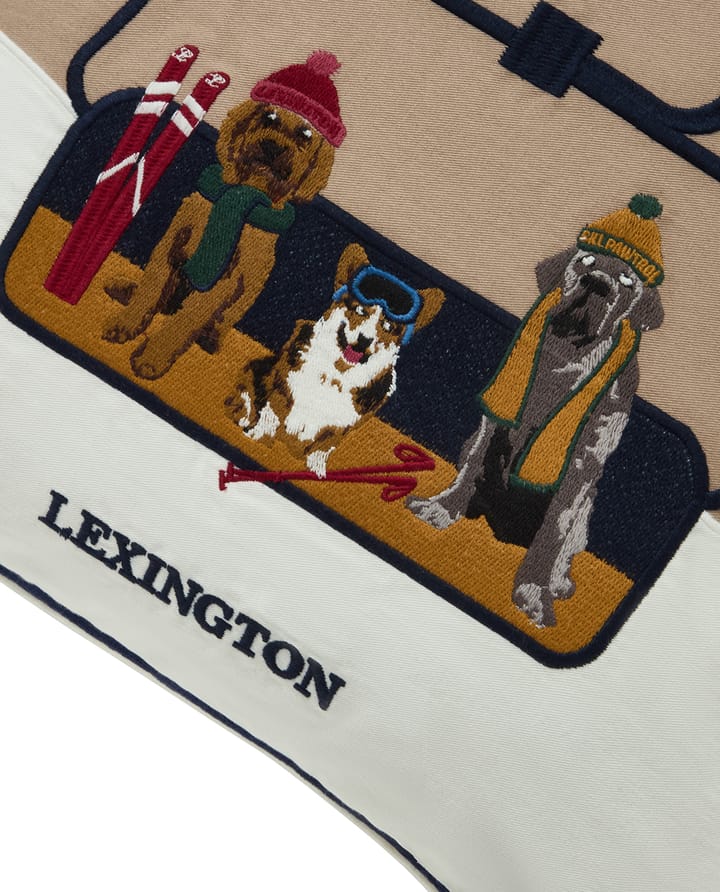 Dog lift eko. algodão twill capa de almofada 50x50 cm, Bege-branco Lexington