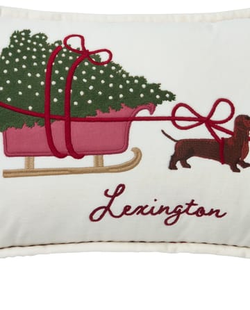Dog sleigh ekologisk  almofada em algodão veludo 30x50 cm - Branco - Lexington