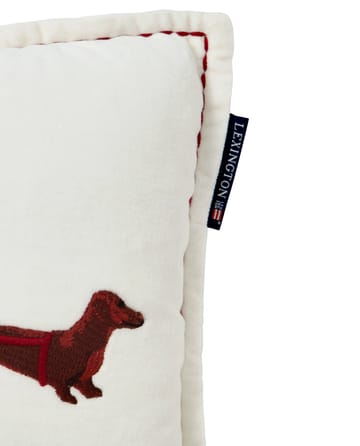 Dog sleigh ekologisk  almofada em algodão veludo 30x50 cm - Branco - Lexington