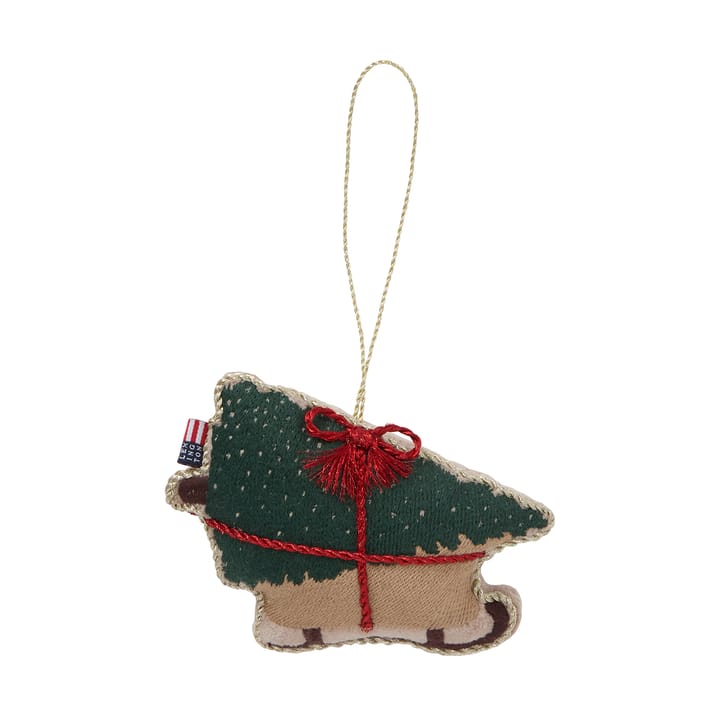 Dog sleigh ekologisk pendente de Natal em algodão - Multicor - Lexington