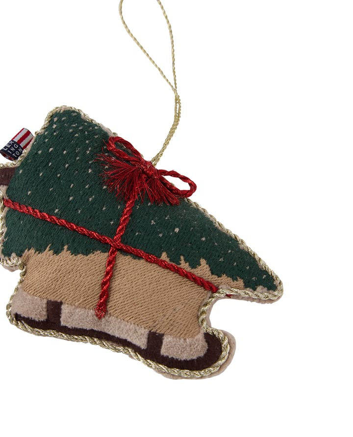 Dog sleigh ekologisk pendente de Natal em algodão, Multicor Lexington