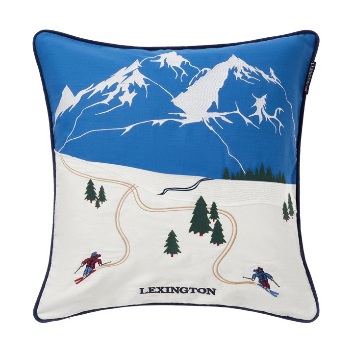 Down hill eko. capa de almofada em algodão twill 50x50 cm - Azul-branco - Lexington