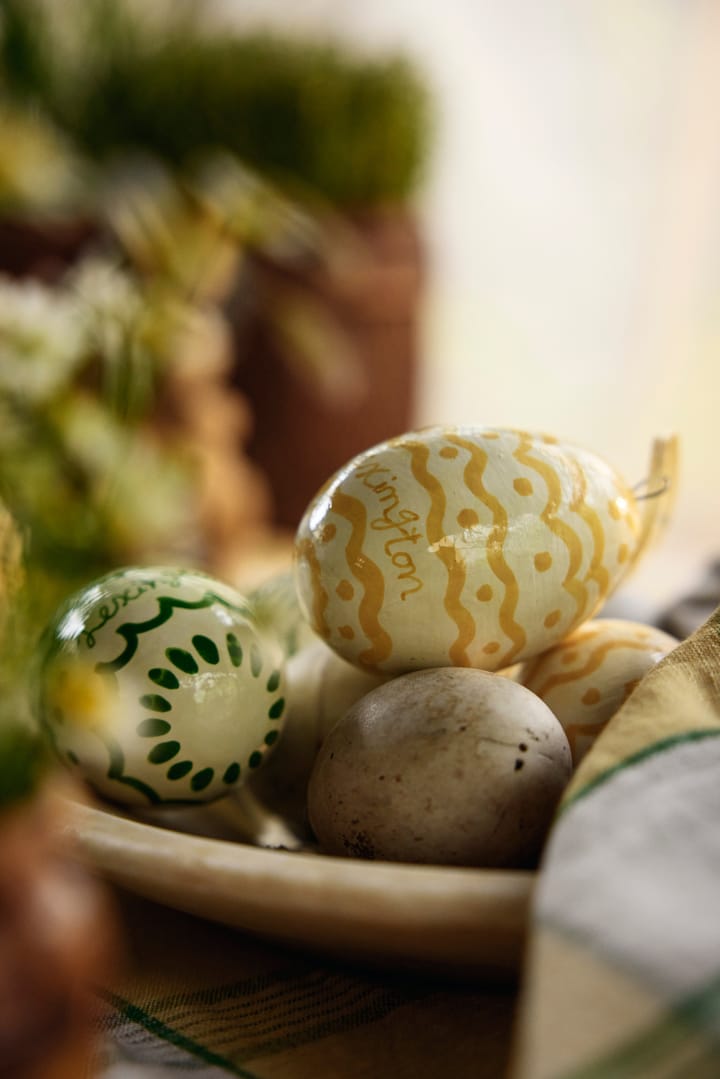 Enfeite de Páscoa Easter Eggs in Papier Maché 2 unid., Verde-amarelo Lexington