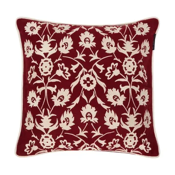 Flower Embroidered Wool Mix capa de almofada 50x50 cm - Red-Light bege - Lexington