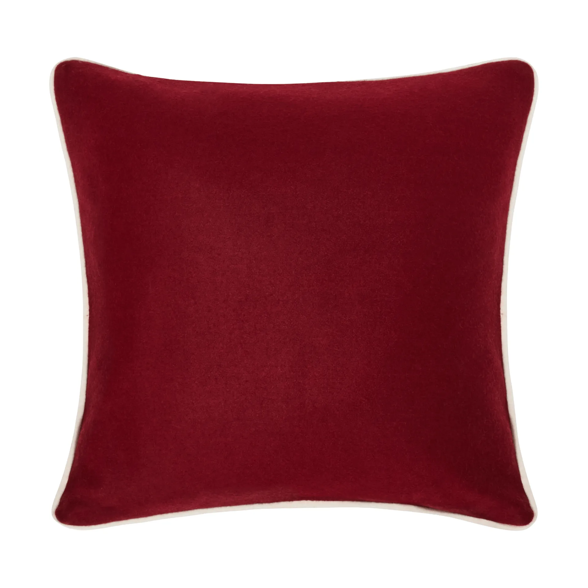 Flower Embroidered Wool Mix capa de almofada 50x50 cm, Red-Light bege Lexington