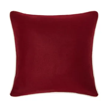 Flower Embroidered Wool Mix capa de almofada 50x50 cm - Red-Light bege - Lexington