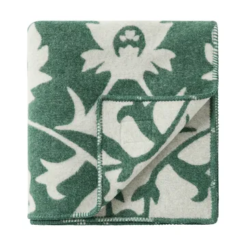Flower manta de lã jacquard - Green-bege claro - Lexington