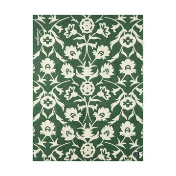 Flower manta de lã jacquard - Green-bege claro - Lexington
