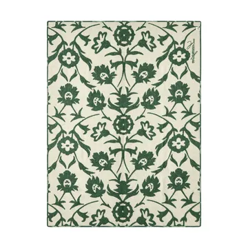 Flower manta de lã jacquard - Green-bege claro - Lexington