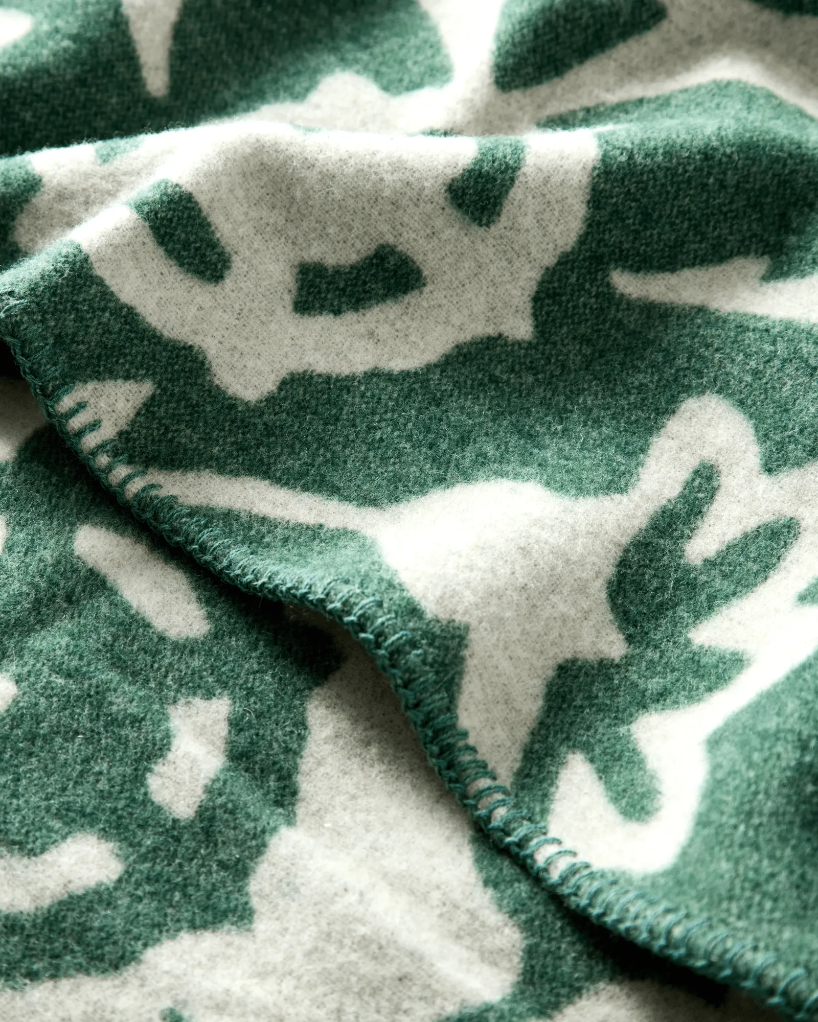 Flower manta de lã jacquard, Green-bege claro Lexington