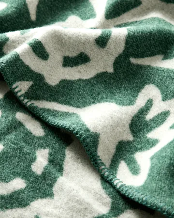 Flower manta de lã jacquard - Green-bege claro - Lexington