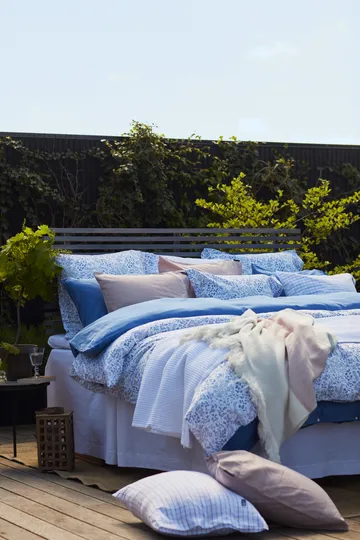 Flower Printed lençol algodão cetim 150x210 cm - Azul - Lexington