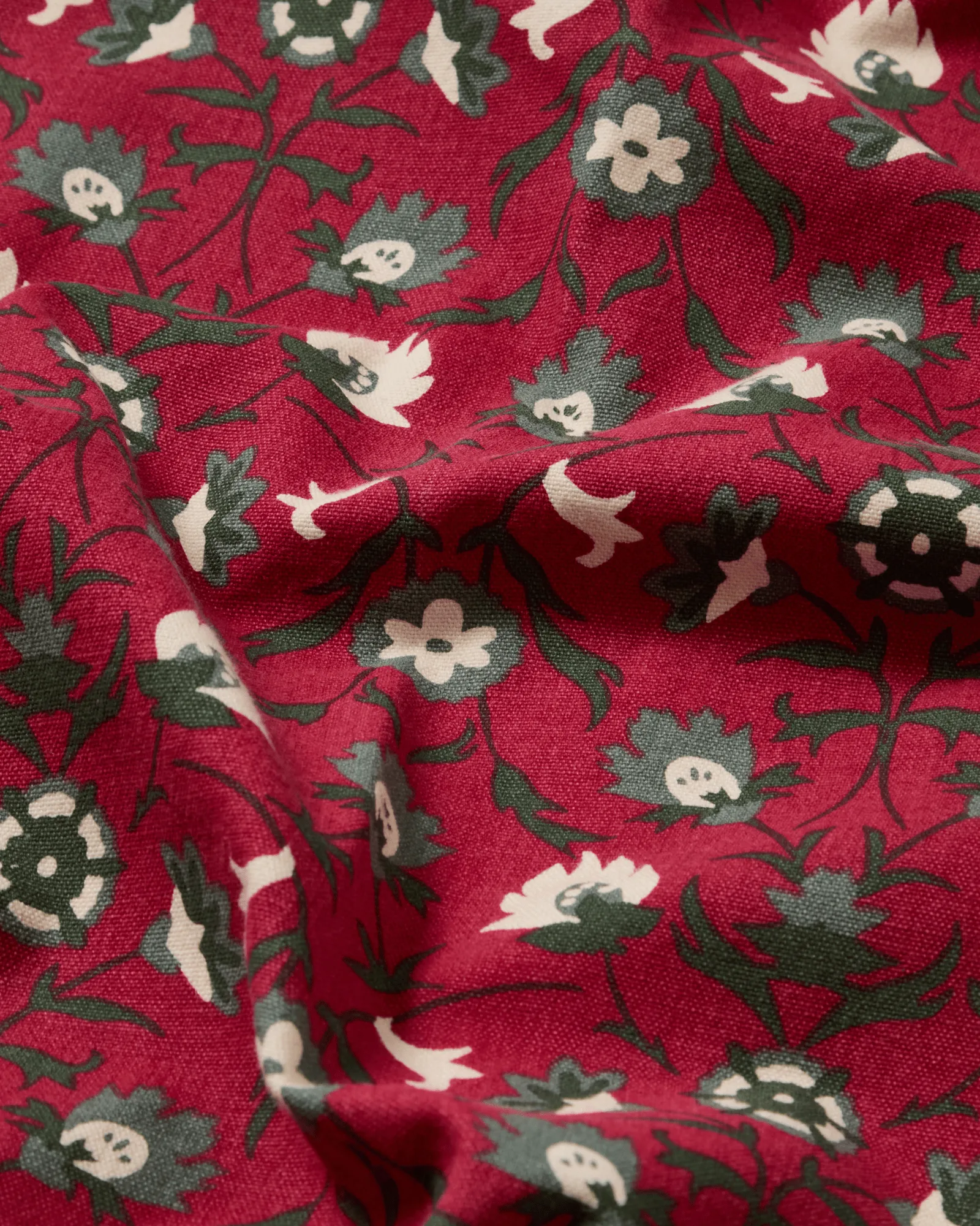 Flower printed toalha de mesa de algodão orgânico, Vermelho-bege-verde, 150x250 cm Lexington