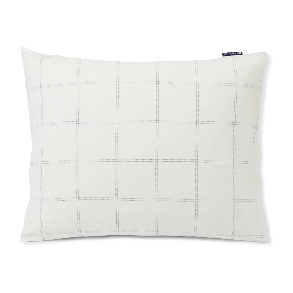 Fronha Checked algodão-liocel 50x90 cm, Off white-dark blue Lexington