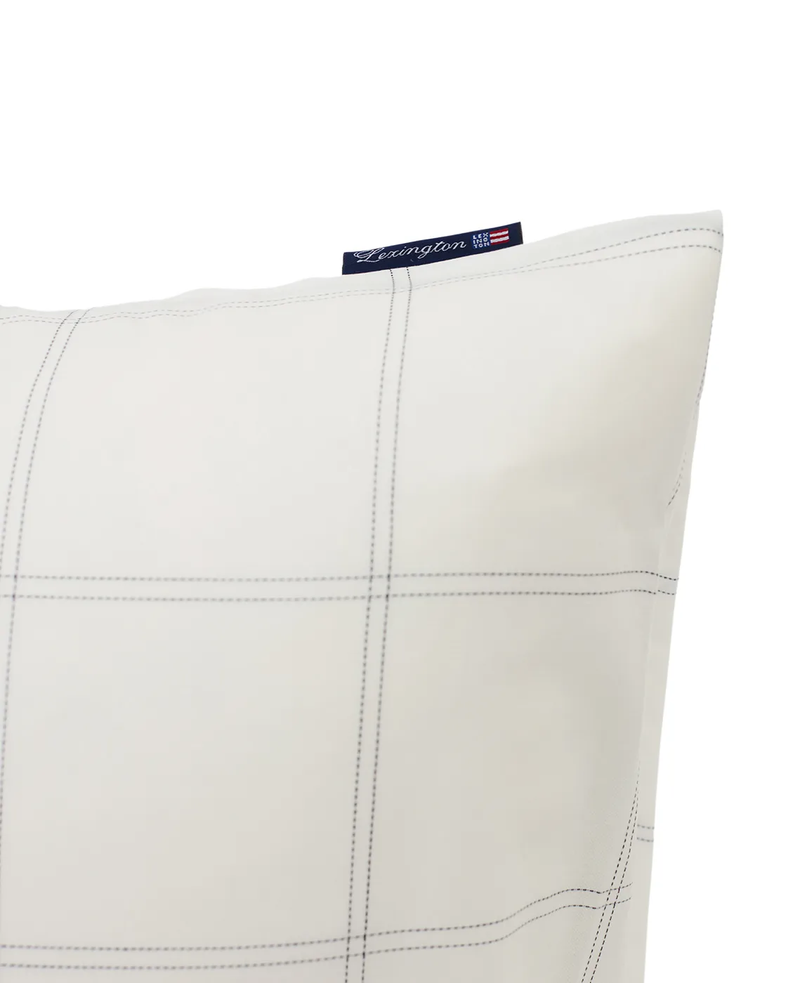 Fronha Checked algodão-liocel 50x90 cm, Off white-dark blue Lexington
