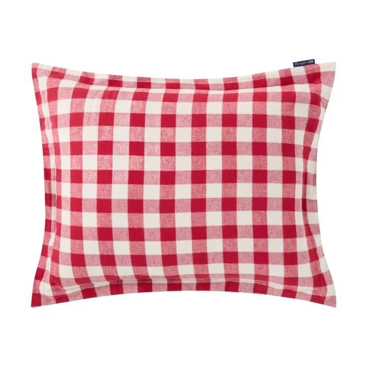 Fronha Checked Cotton Flanela 50x60 cm - Red-light bege - Lexington