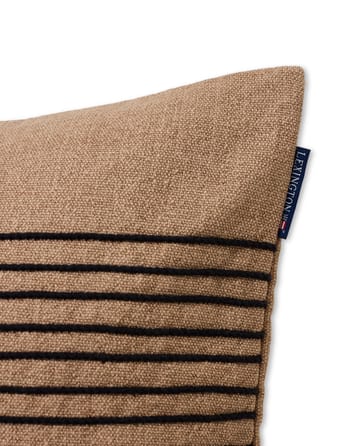 Fronha de algodão Deco Striped Canvase 50x50 cm - Bege-cinza - Lexington