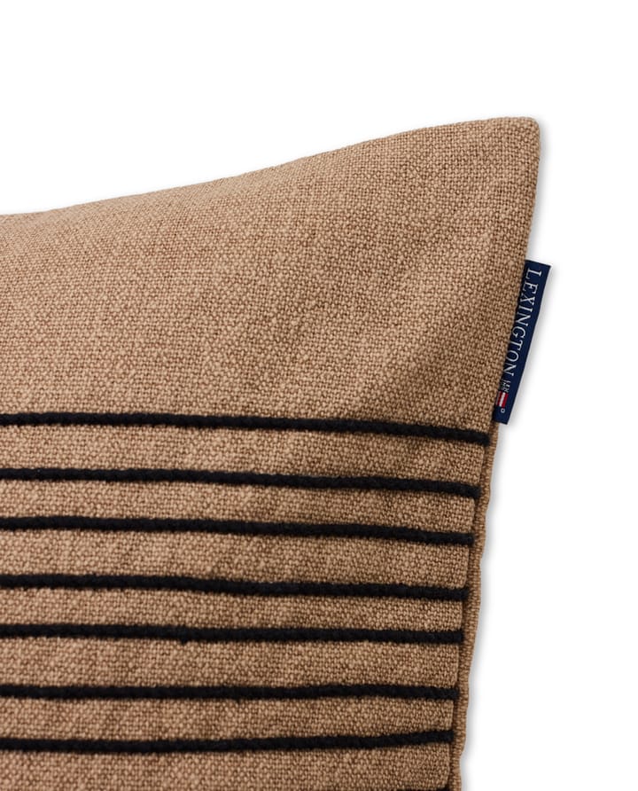 Fronha de algodão Deco Striped Canvase 50x50 cm, Bege-cinza Lexington