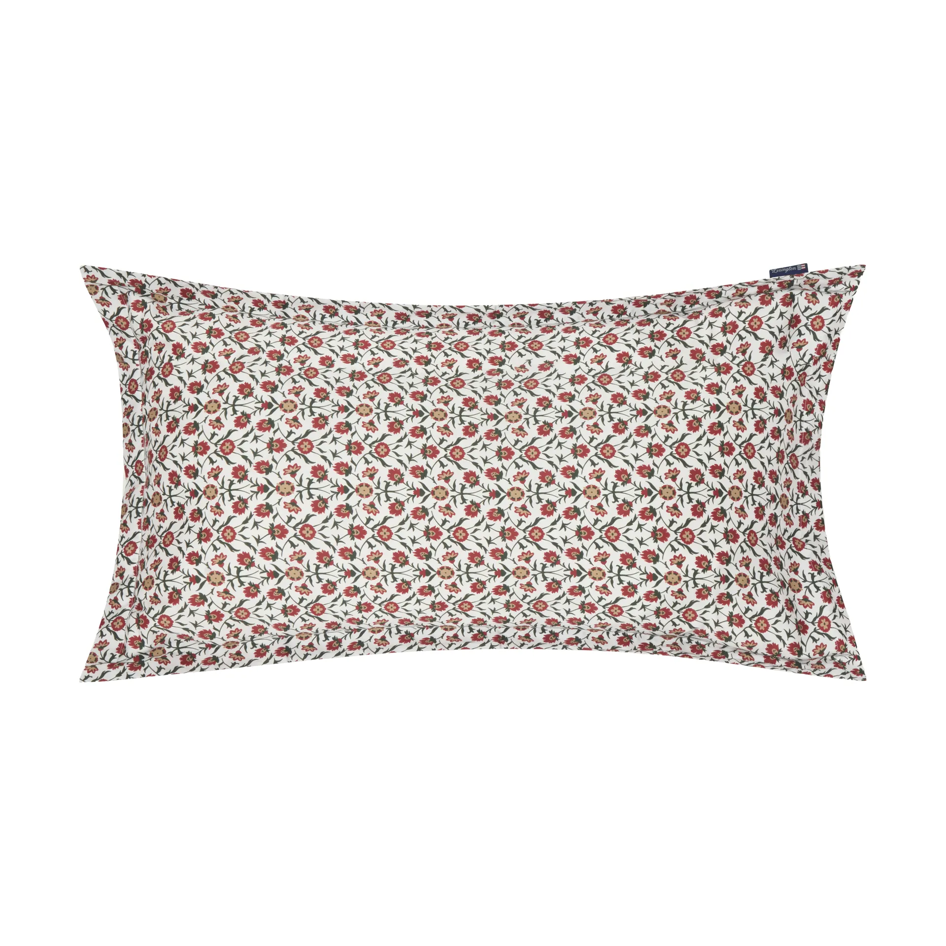 Fronha de cetim de algodão com estampado floral 50x90 cm, White-red-green-beige Lexington