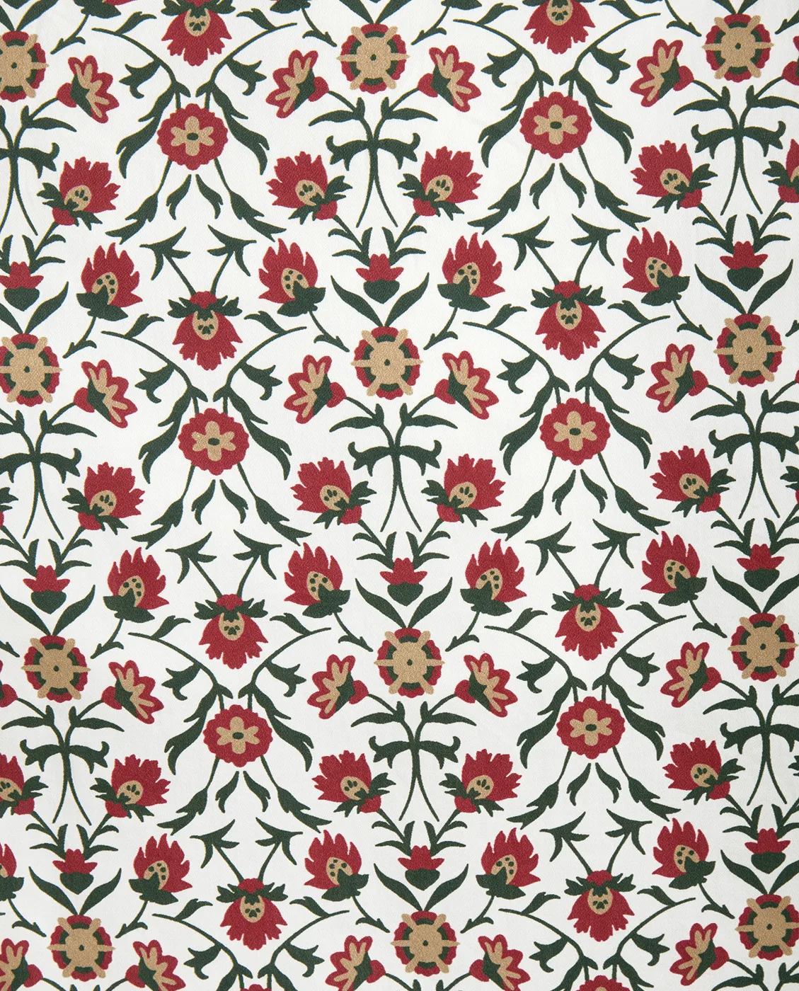 Fronha de cetim de algodão com estampado floral 50x90 cm, White-red-green-beige Lexington