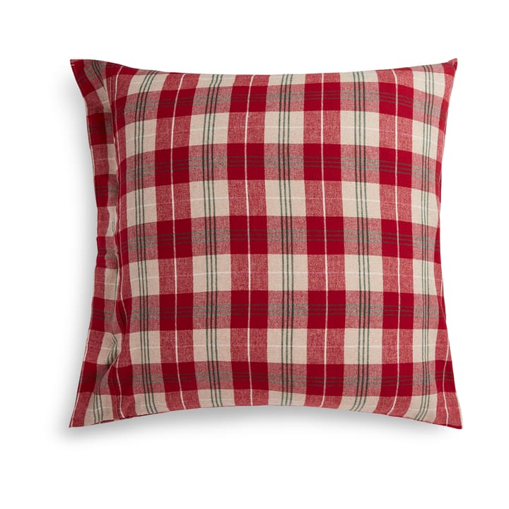 Fronha de flanela xadrez em algodão 50x60 cm, Vermelho-bege-verde-branco Lexington