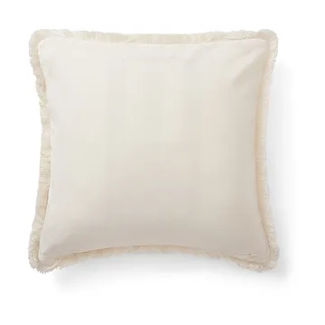 Fronha de veludo com franjas em algodão orgânico 50x50 cm - Branco - Lexington