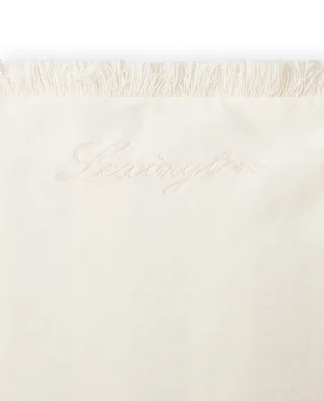 Fronha de veludo com franjas em algodão orgânico 50x50 cm - Branco - Lexington