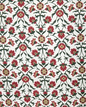Fronha em cetim de algodão estampado flores 50x60 cm - White-red-green-beige - Lexington