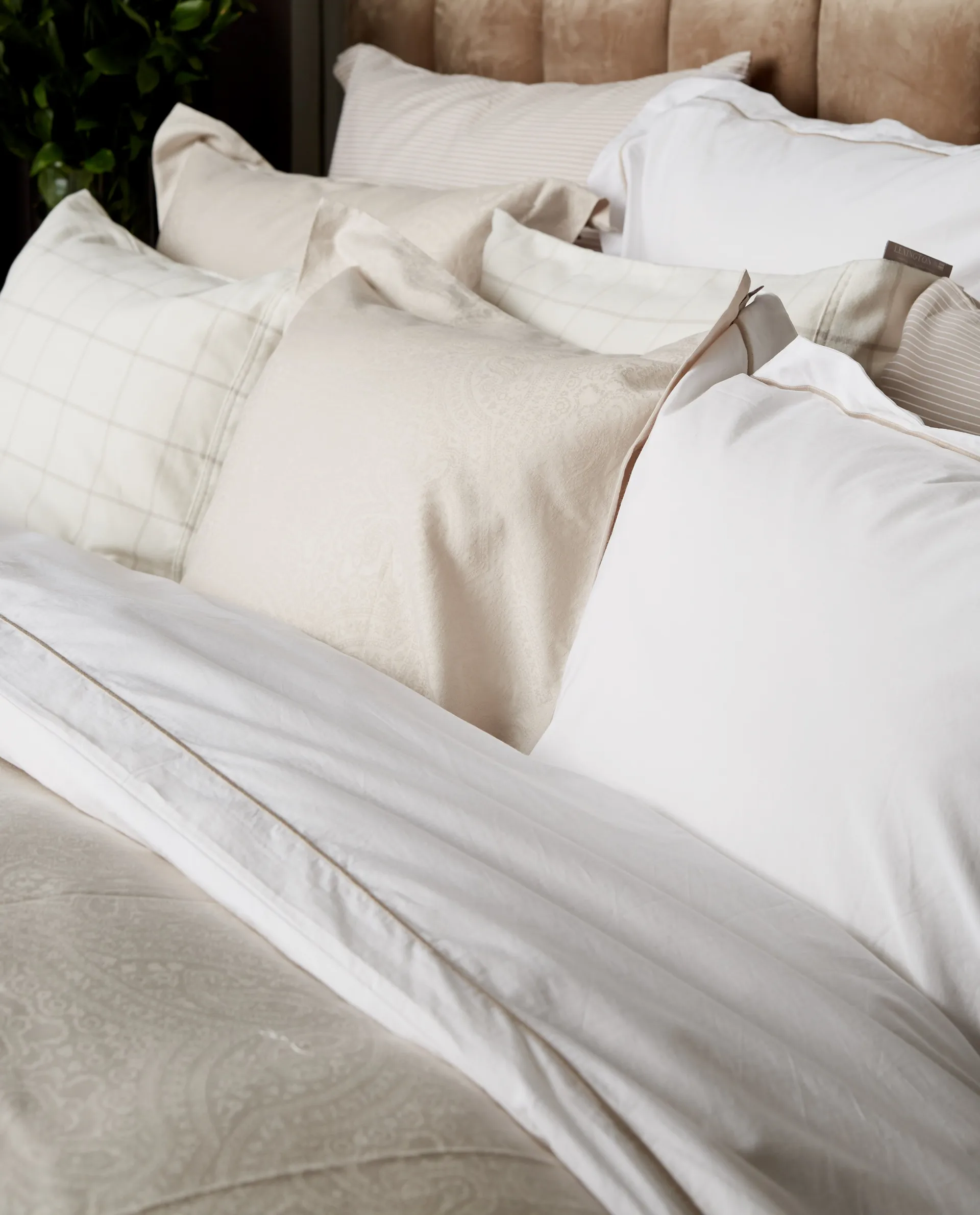 Fronha flanela leve Hotel 50x90 cm, Branco-bege claro Lexington
