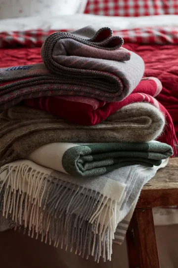 Gray Checked Recycled Wool manta 130x170 cm - Cinzento-branco - Lexington