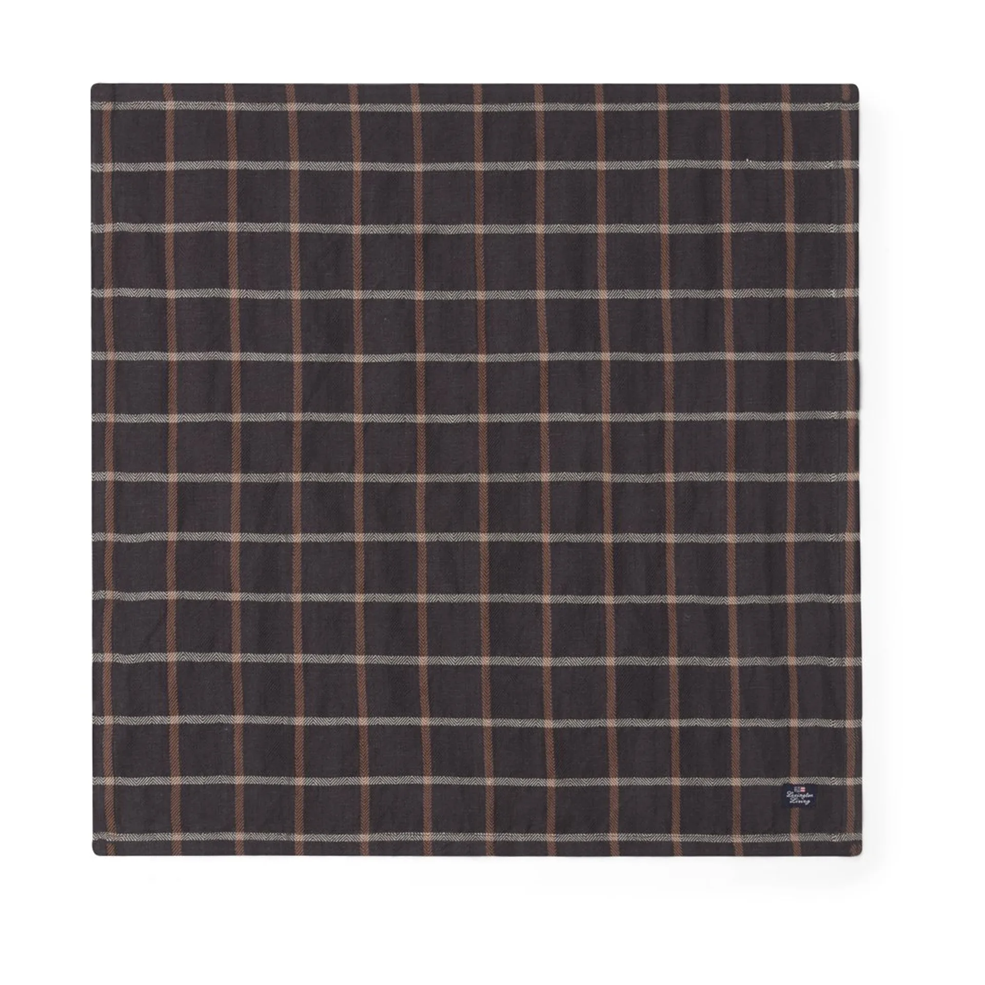 Guardanapo de linho de algodão axadrezado 50x50 cm, Cinza escuro-bege Lexington