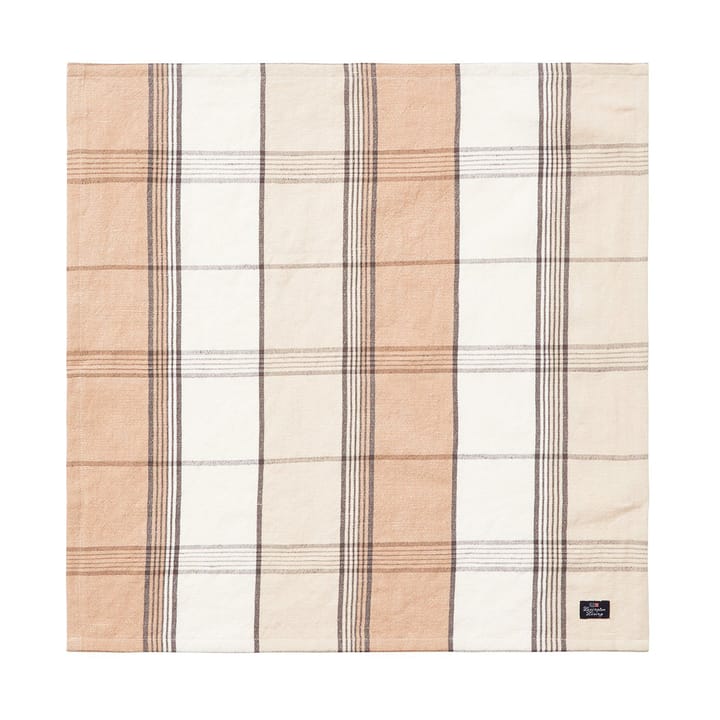 Guardanapo de tecido Checked Linen/Cotton 50x50 cm - Bege - Lexington