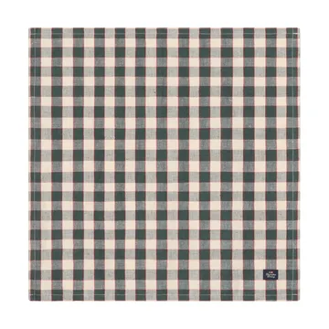 Guardanapo de tecido Checked Linen/Cotton 50x50 cm - Green-light beige-red - Lexington