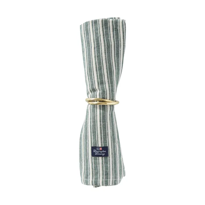Guardanapos de linho às riscas - Green-light beige, 50x50 cm - Lexington