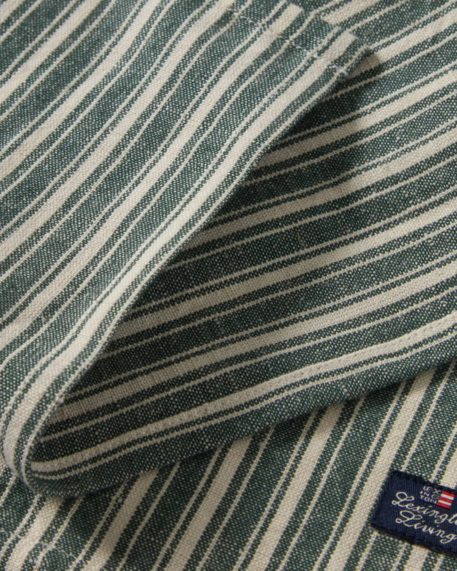 Guardanapos de linho às riscas, Green-light beige, 50x50 cm Lexington