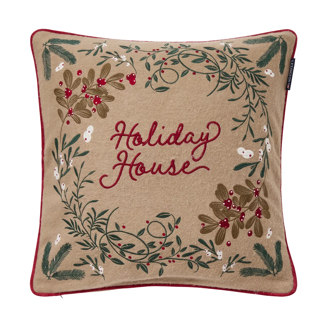 Holiday House mistura de lã capa de almofada 50x50 cm, Bege-multi Lexington