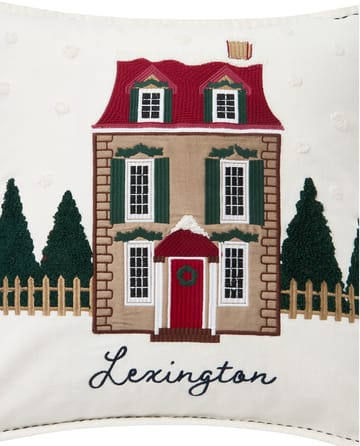 House ekologisk capa de almofada em algodão veludo 50x50 cm - Branco-multi - Lexington