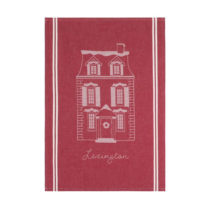 House ekologisk toalha de cozinha em algodão  50x70 cm - Vermelho-branco - Lexington