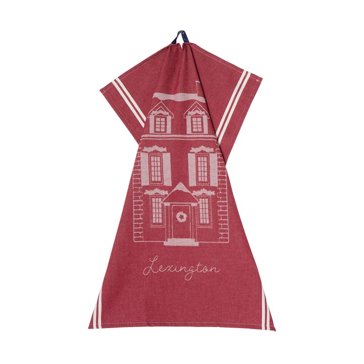 House ekologisk toalha de cozinha em algodão  50x70 cm, Vermelho-branco Lexington