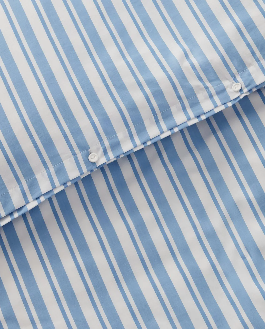 Jogo de cama Striped Cotton Poplin, White-Blue, 1 örngott Lexington