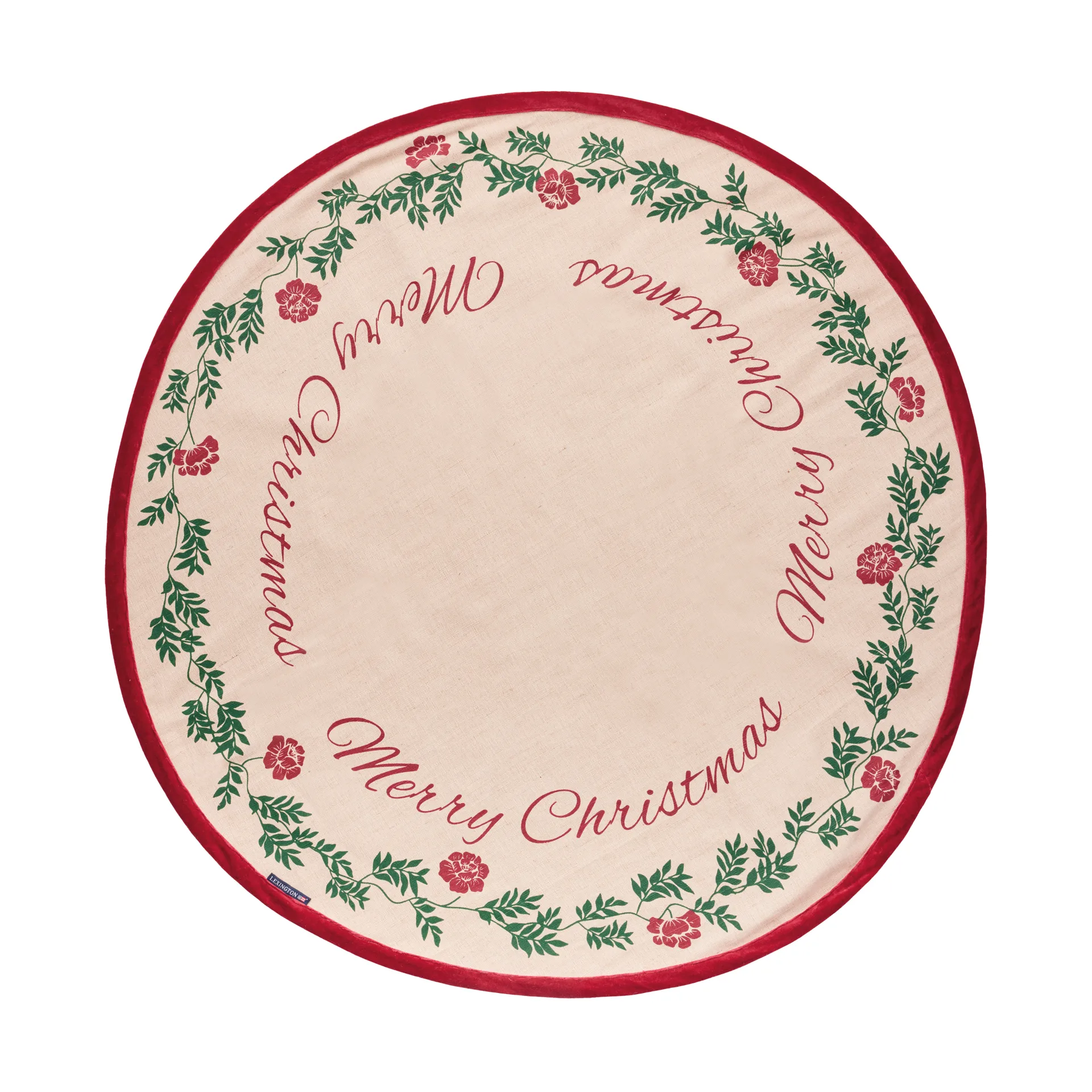 Jute Cotton Christmas Tree Capa para árvore de Natal em juta e algodão Ø110 cm, Verde-bege Lexington